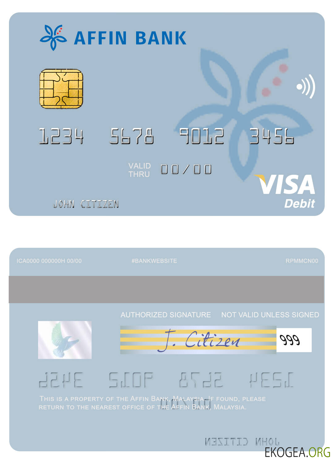 Carte de débit visa Malaisie Affin Bank